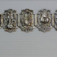 c1900 French silver Filigrane Depose souvenir bracelet of Paris - Sold for $62 - 2018