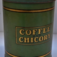 1920s Coffee and Chicory tin with Gold lettering on blue by Wilson Bros Melbourne - Sold for $161 - 2018