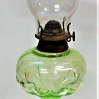 1930s Green Uranium glass Oil lamp - Sold for $155 - 2018