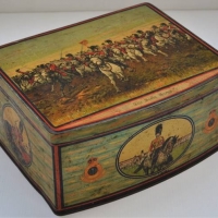 1930s The Scots Greys tin with illustration of the Charge at Balaclava - Sold for $75 - 2018