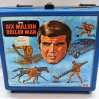 1974  Aladdin Six Million Dollar Man plastic lunch box - Sold for $25 - 2018