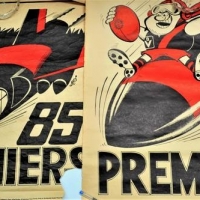 2 x Herald Weg Premiership posters Essendon Bombers Football Club incl 1984 and 1985 af - Sold for $62 - 2018