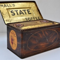 C19209s Halls State toffee tin with internal inkstand - Sold for $56 - 2018