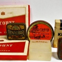 Group lot advertising -  vintage tobacco tins and Kent Cigarettes radio by Emperor Kong Kong - Sold for $50 - 2018
