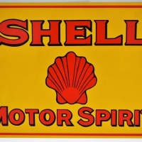 Hand written  'Shell Motor Oil'  tin advertising sign - 45cm x 60cm - Sold for $31 - 2018
