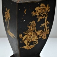 Large c1900 tin with Camel rider and Indian Warrior on horseback - Sold for $137 - 2018