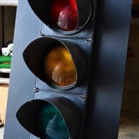 c1970s traffic lights - Red, Amber, Green with surround - Sold for $174 - 2018