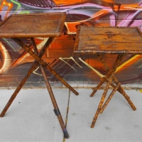 2 x 1920s Bamboo Gypsy Tables - Sold for $27 - 2018