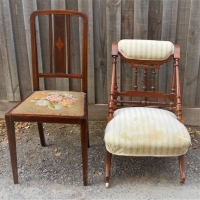2 x early chairs incl Sheraton chair and Edwardian nursing chair - Sold for $27 - 2018