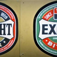 2 x sign written metal advertising signs for West End Draught and Export beer - Sold for $87 - 2018