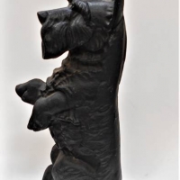 Cast metal, black painted Scottie Dog door stopper - approx - Sold for $43 - 2018