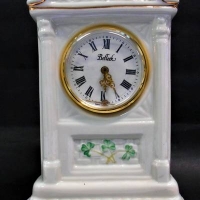 Contemporary Belleek China clock -stamped to rear, approx 20cm H - Sold for $31 - 2018