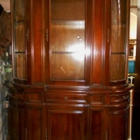 Continental buffet and glazed hutch with curved sides and keys - Sold for $112 - 2018
