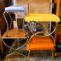 Group lot retro occasional furniture incl stool, record stand, valet, etc - Sold for $27 - 2018