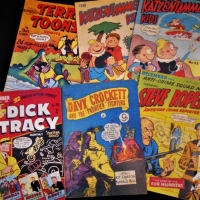 6 1950s comics including Steve Roper, Dick Tracy, Terry Toons etc - Sold for $43 - 2018