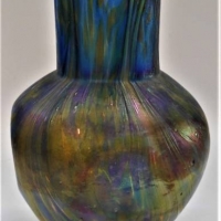Bohemian Loetz  Kralik iridescent blue lustre vase - 13cm H - Sold for $137 - 2018