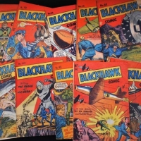 Group of 10 x 1950s Australian Colour Comics - Sydney Re-issue 8d and 1 Blackhawk comics - Sold for $75 - 2018