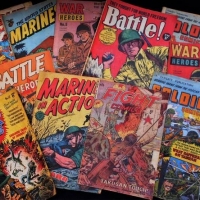 Group of 12 x 1950s Australian Frew Comics- Larry Cleland etc 8 and 9d Korean War  The United States Marines, War Heroes, Battle, Fight Solider etc co - Sold for $31 - 2018