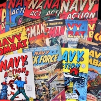 Group of 15 Australian Re Issue Comics - Korean war Navy Action, Navy Combat, Navy Action, Frogman etc - Sold for $62 - 2018