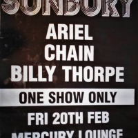 Large Gig poster Legends of Sunbury gig at the Mercury Lounge  -  Ariel, Chain and Billy Thorpe - Sold for $87 - 2018