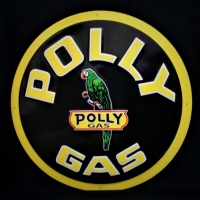 Modern Polly Gas Pressed Metal petrol sign - Sold for $50 - 2018
