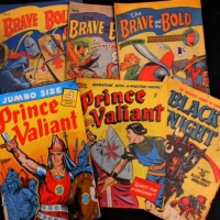 Small group lot c1950s comics incl The Brave and The Bold, Black Knight and Prince Valiant - most printed in Australia - Sold for $37 - 2018