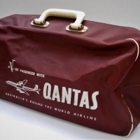 Vintage Qantas Airline vinyl travel bag - Sold for $31 - 2018