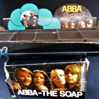 2 x ABBA point of sale Boxes - Abba Buttons display box with 4 reproduction buttons and ABBA the soap by J Grossmith with packet of soap, slightly cru - Sold for $286 - 2018