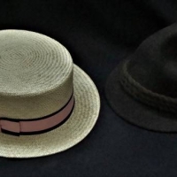 2 x hats inc - Straw boater hat, German mountaineers hat - Sold for $27 - 2018