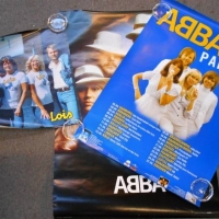 3 Vintage ABBA POSTERS Louis jeans and ABBA ice-cream poster and 30th anniversary - Sold for $56 - 2018