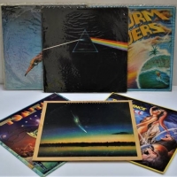 Group of LP Records including Pink Floyd Dark Side of the Moon, BudgieSquark, Weather report etc - Sold for $137 - 2018