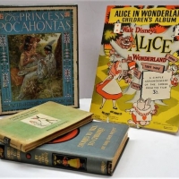 Group of Vintage childrens books including 1916 The Princess Pocahontas, Walt Disney Alice in Wonderland, Forget Me not and Lilly of the valley etc - Sold for $43 - 2018