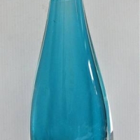 Vintage Art Glass sommerso glass vase - Aqua & Clear, 26cm tall - Sold for $25 - 2018