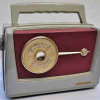 1960s Australian AWA Radiola transistor radio in grey and burgundy plastic case - Sold for $35 - 2018