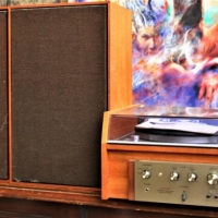 1970s Mid Century Modern STEREO System - Teak cased Pioneer SA - 550A Amplifier with Silcron Turntable, matching Interdyn Speakers & paperwork - Sold for $137 - 2018