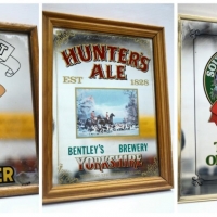 3 x Retro pub mirrors Ballarat Bitter, Hunters Ale and South Pacific larger - Sold for $50 - 2018