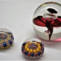 3 x art glass paper weights incl signed Australian Clare Belfrage, etc - Sold for $27 - 2018