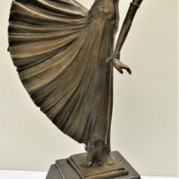 Reproduction bronze figure - 'Art Deco Woman' bears 'Chiparus' signature to base - 495cm - Sold for $323 - 2018