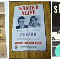 Small group lot vintage Road Safety education posters - Sold for $348 - 2018