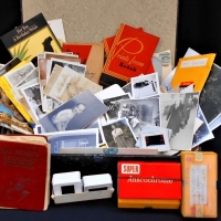 Box of Vintage Ephemera including WW2 pacific island Black and white photographs and negatives - Sold for $37 - 2018