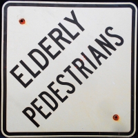 'Elderly pedestrians' metal street sign - Sold for $25 - 2018