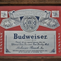 Framed Budweiser advertising sign - Sold for $37 - 2018