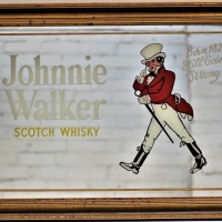 Framed Johnnie Walker Scotch whisky advertising pub sign - Sold for $31 - 2018