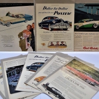 Group of Carded American car advertising including Pontiac, Oldsmobile, Cadillac, Chrysler etc - Sold for $124 - 2018