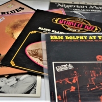 Group of vintage Jazz and Blues LP Records Including Dutch Tilders Direct, Oscar Peterson trio, Country blues etc - Sold for $50 - 2018