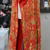 Vintage red brocade lined cape af (repairable) - Sold for $50 - 2018