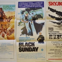 3 x 1970s Daybill Movie posters by MAPS Litho Sydney - Caravans with Anthony Quinn, Black Sunday  and Skyjacked with Charlton Heston - Sold for $25 - 2018