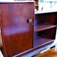 Art Deco cabinet and bookshelf with curved edges - Sold for $27 - 2018
