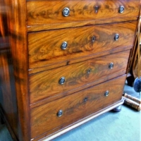 Chest of Drawers in Australian Cedar with book matched flame Mahogany veneered drawers - Sold for $62 - 2018
