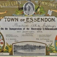 Framed Australian Federation certificate from The Town of Essendon printed by Mason Frith and McCutcheon - Sold for $87 - 2018